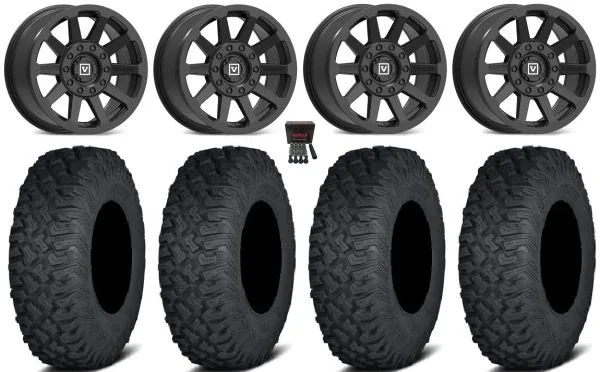 Valor V02 14″ Wheels Bk 30″ Coyote Tires Sportsman 550 850 1000