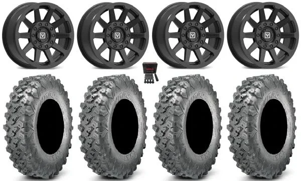 Valor V02 15″ Wheels Black 35″ Lynx SXS Tires Can-Am Maverick X3 / Honda Pioneer 1000 / Talon