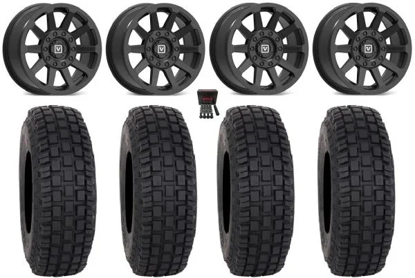 Valor V03 15″ Wheels Black 37″ RX600 Tires Yamaha Viking Wolverine YXZ1000R
