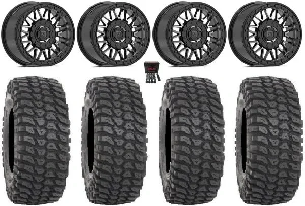Valor V08 Beadlock 15″ Wheels Dark Tint 32″ XCR350 Tires Can-Am Maverick X3 / Honda Pioneer 1000 / Talon