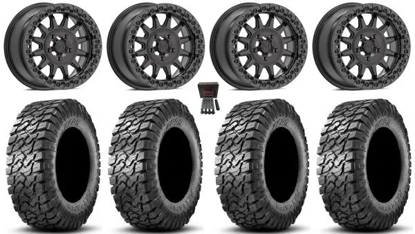 Valor V09 Beadlock 15″ Wheels Charcoal 32″ Predator Tires CFMoto UForce U10 Pro / U10 XL Pro / ZForce Z10 / Z10-4