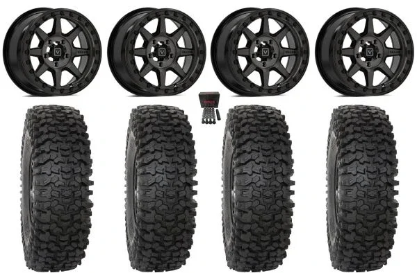 Valor V13 Beadlock 15″ Wheels Dark Tint 37″ RC500 Tires Polaris RZR Turbo R & Pro R Ranger 1500 Xpedition