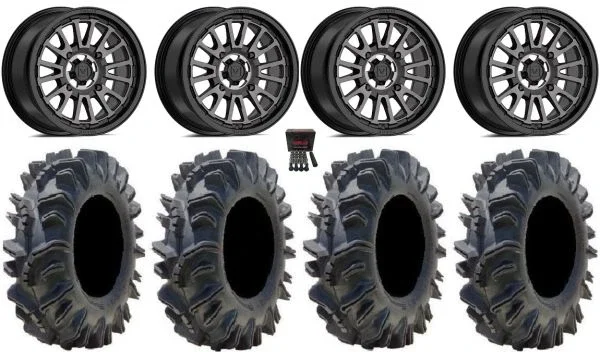 Valor V14 14″ Wheels Dark Tint 28″ Terminator Tires Polaris RZR XP 1000 / PRO XP / Ranger XP 900/1000