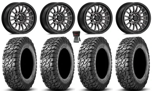 Valor V14 15″ Wheels Dark Tint 35″ BDC Tires CFMoto UForce U10 Pro / U10 XL Pro / ZForce Z10 / Z10-4