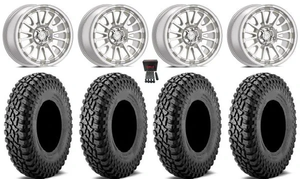 Valor V14 15″ Wheels Machined 32″ Incursion A/T Tires CFMoto UForce U10 Pro / U10 XL Pro / ZForce Z10 / Z10-4