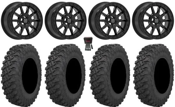 Valor V15 Bdlk 15″ Wheels Bk 30″ Pro Runner Tires CFMoto UForce U10 Pro / U10 XL Pro / ZForce Z10 / Z10-4