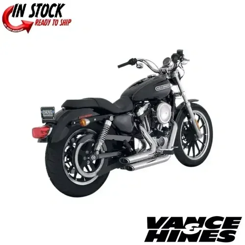 Vance & Hines Chrome Shortshots Staggered Exhaust for 2004-2013 Harley Sportster