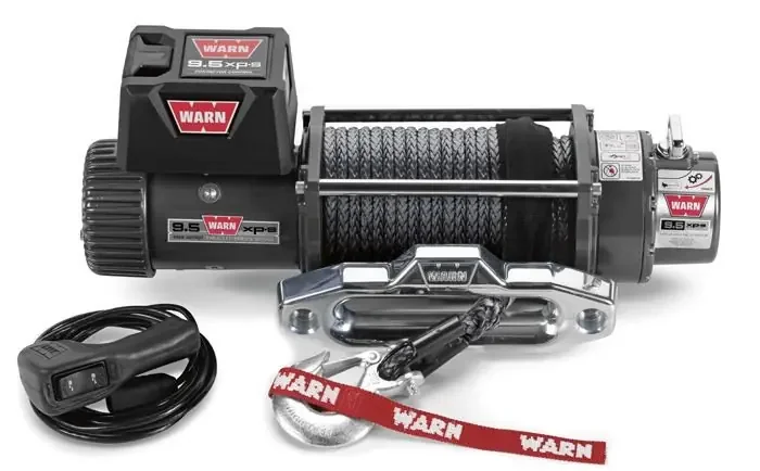 WARN 87310 9.5xp Self-Recovery Winch with 100‘ Spydura™ Synthetic Rope and Hawse Fairlead